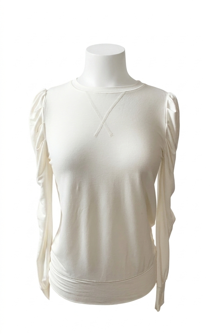 NEW BOBI puff sleeve top in cream
